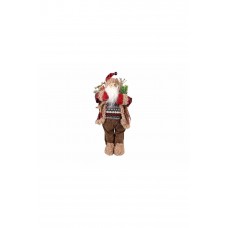 Noel Baba Kırmızı Ekose Kürklü 60cm